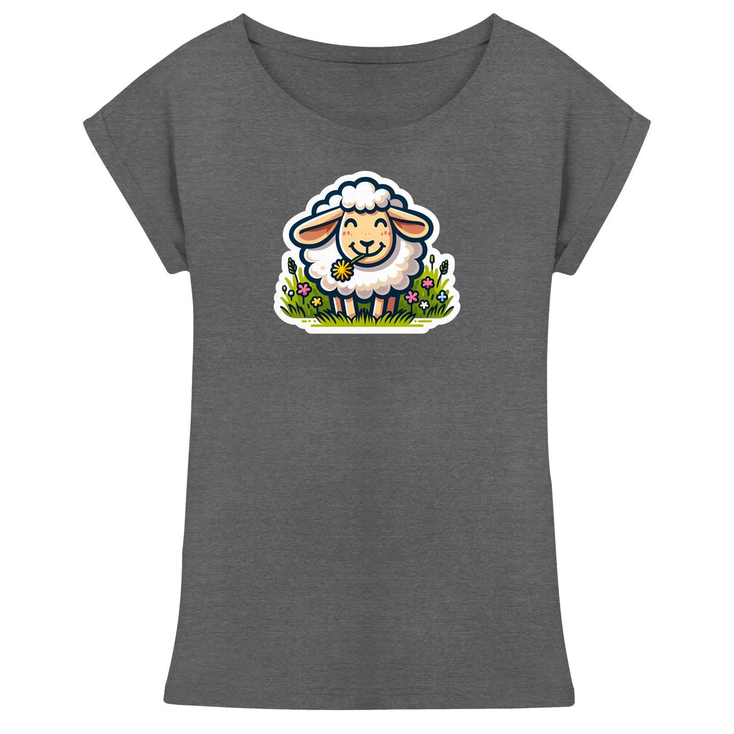 HAPPY SHEEP - Womens Extended Shoulder T-Shirt