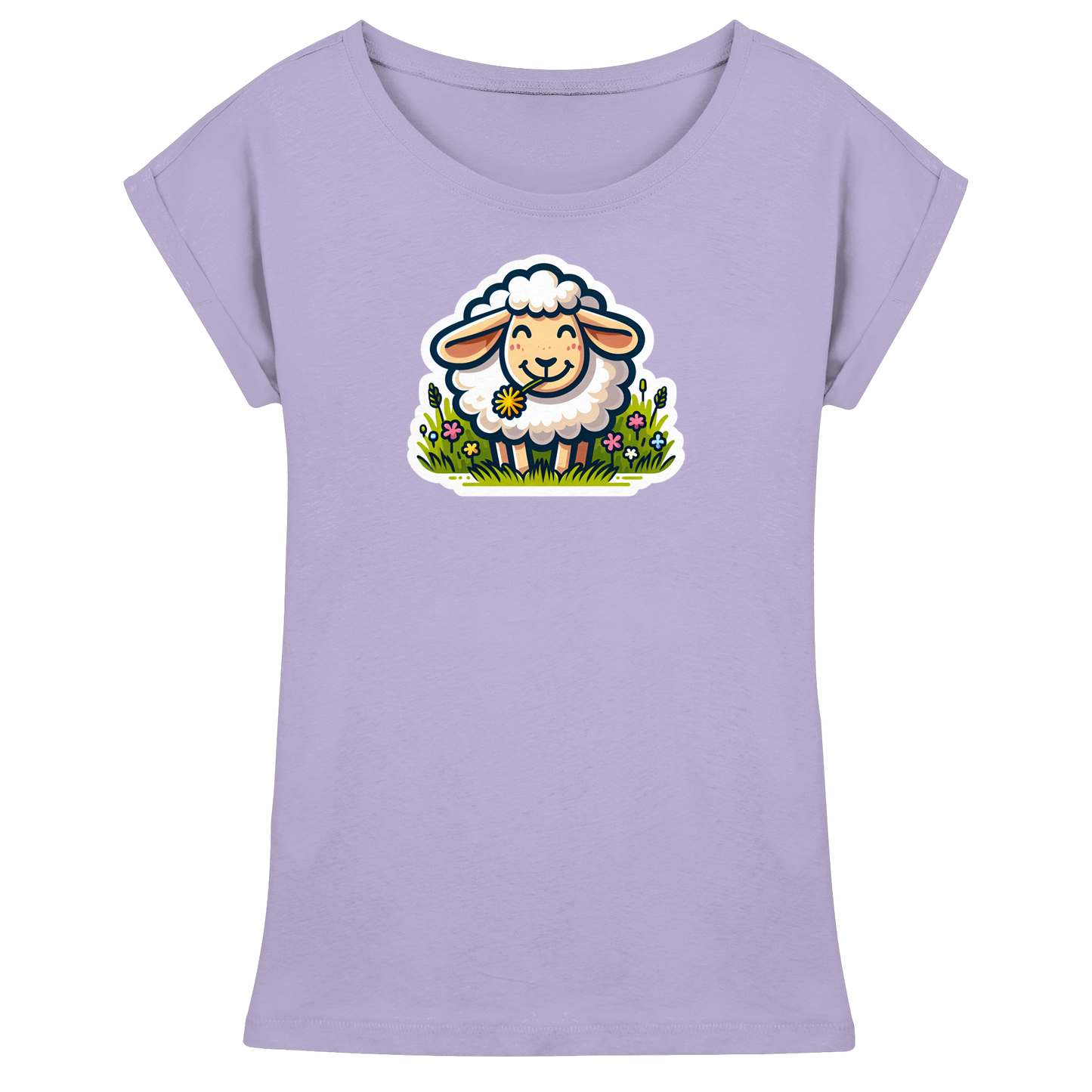 HAPPY SHEEP - Womens Extended Shoulder T-Shirt