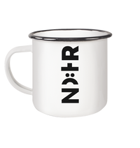 Die RHÖN in HOCH - Emaille Tasse (Black)