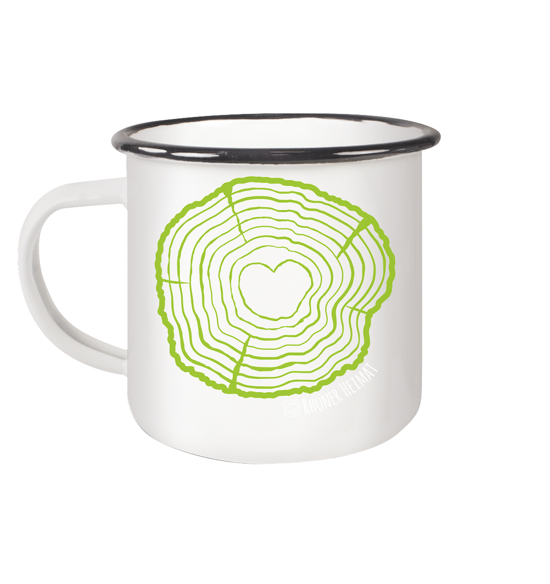 RHÖNER BAUMSCHEIBE - Emaille Tasse (Black)