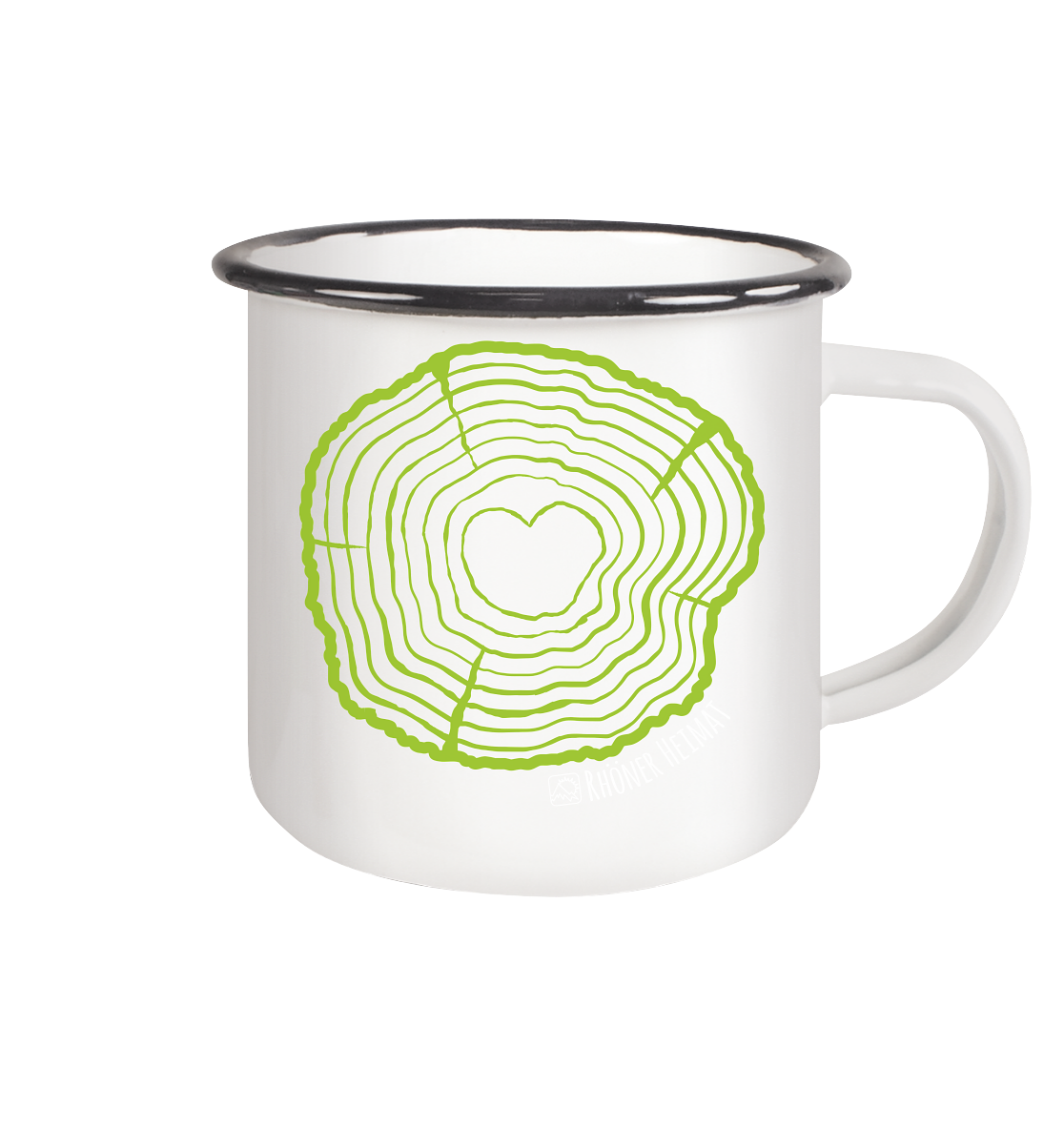 RHÖNER BAUMSCHEIBE - Emaille Tasse (Black)