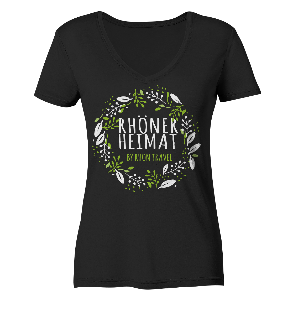 RHÖNER HEIMAT "BLÄTTERKRANZ" - Ladies V-Neck Shirt