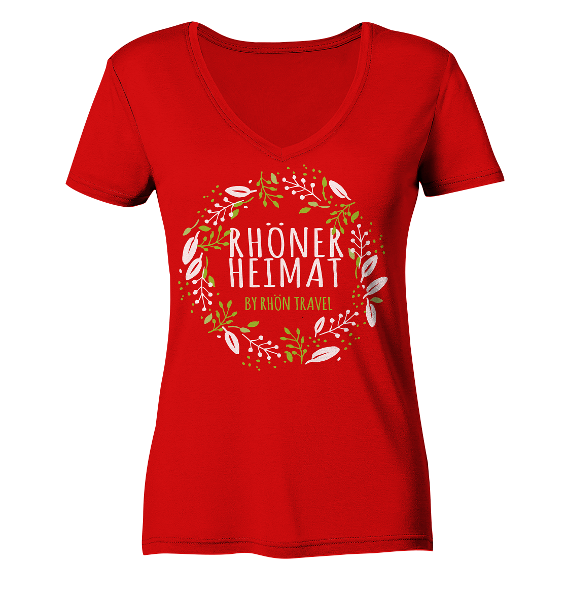 RHÖNER HEIMAT "BLÄTTERKRANZ" - Ladies V-Neck Shirt