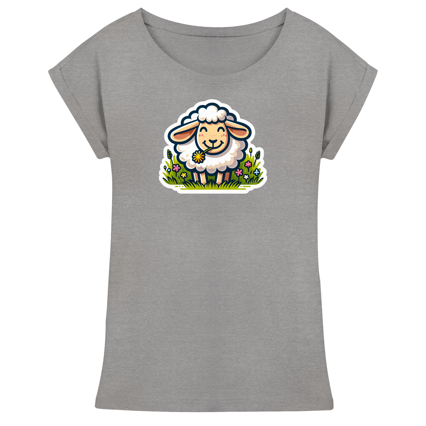 HAPPY SHEEP - Womens Extended Shoulder T-Shirt